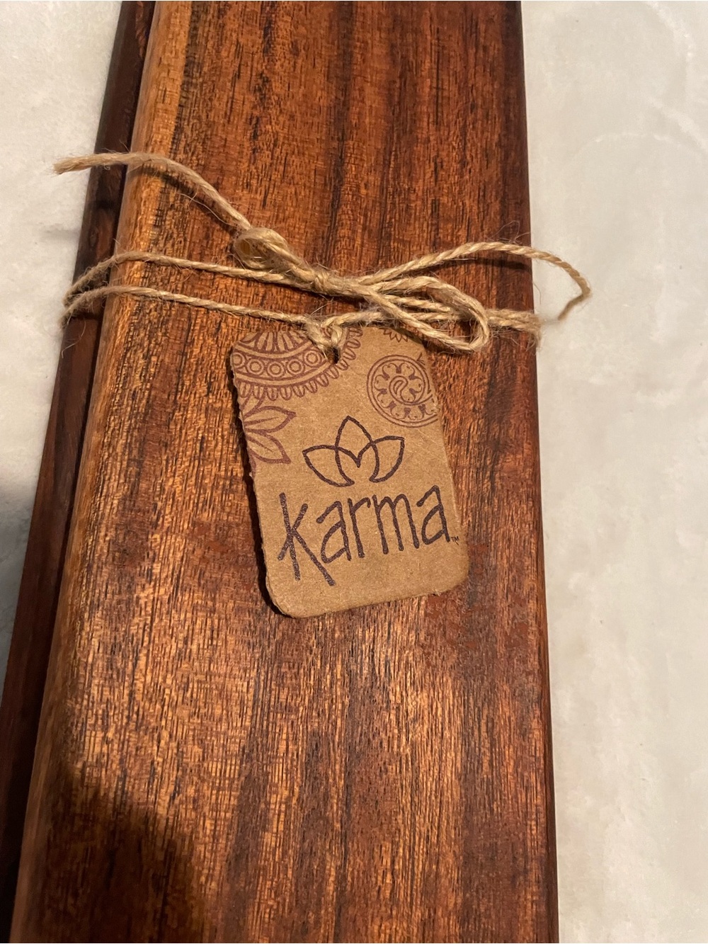 Karma Rustic Wooden Serving Board in Warm Brown